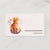 Carte De Visite Cute Tabby Chat avec Coeurs (Devant)