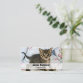 Carte De Visite Cute Tabby Kitten À L'Air Surpris (Debout devant)