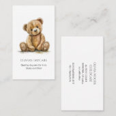 Carte De Visite Cute Teddy Bear Cub Garde d'enfants Garde d'enfant (Devant / Derrière)