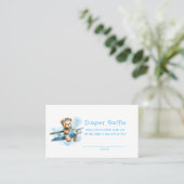 Carte De Visite Cute Teddy Bear dans un avion Boy Diaper Raffle (Debout devant)