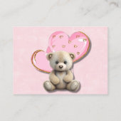Carte De Visite Cute Teddy Bear Rose Gold Livres Pour Bébé (Dos)