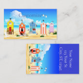 Carte De Visite Cute Tiny Beach Shacks Thunder_Cove (Devant / Derrière)