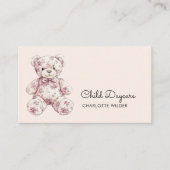 Carte De Visite Cute Toile Teddy Bear Daycare (Devant)