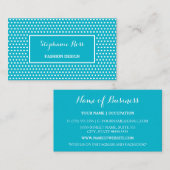 Carte De Visite Cute Turquoise Polka Dot Girl Fashion Designer (Devant / Derrière)