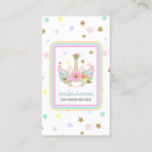 Carte De Visite Cute Unicorn Head stars Rainbow