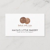 Carte De Visite Cute Watercolor Chocolate Cookie Bakery Loyalty (Devant)