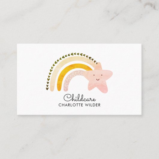 Carte De Visite Cute Watercolor Rainbow Chilcare (Devant)