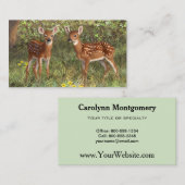 Carte De Visite Cute White Deer Twin Fawns (Devant / Derrière)