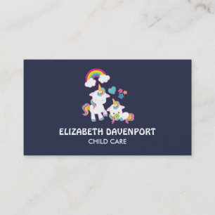 Carte De Visite Cute White Unicorns Magical Mama & Baby