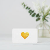 Carte De Visite Cutesy Gold Heart Stripe Motif (Debout devant)