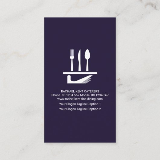 Carte De Visite Cutlerie en plaque de service créative Tuxedo Wait (Dos)