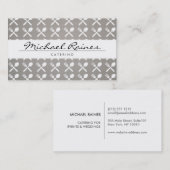 Carte De Visite CUTLERY MOTIF sur LINEN BKGRD pour CATERING, CHEFS (Devant / Derrière)