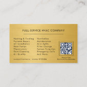 Carte de visite CVC simple moderne Noir Or QR Code (Dos)