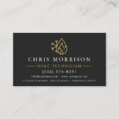 Carte de visite CVC simple moderne Noir Or QR Code (Devant)
