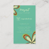 Carte De Visite Cyan Daisy Planificateur d'événements Super les an (Dos)