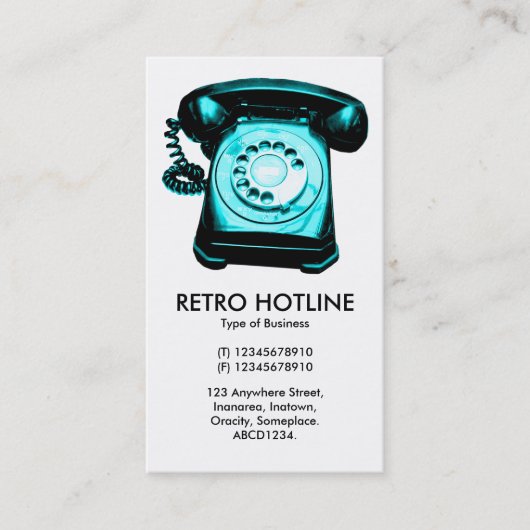 Carte De Visite Cyan Hot Line - Blanc (Devant)