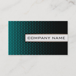Carte De Visite Cyan Techno Dots Élégant Noir moderne