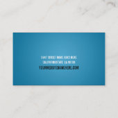 Carte de visite cyan typographique audacieux (Dos)