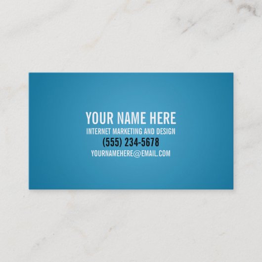 Carte de visite cyan typographique audacieux (Devant)