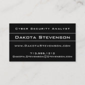 Carte De Visite Cyber Sécurité Données Moderne Professionnel Minim (Dos)