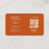 Carte De Visite Cybersécurité IT Monogramme Moderne Orange (Dos)
