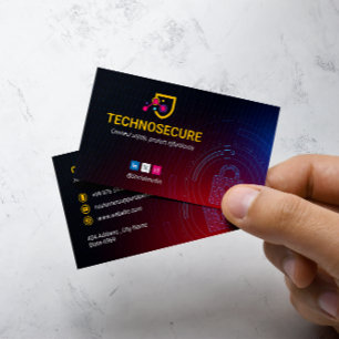 Carte De Visite Cybersécurité   Orange foncé futuriste