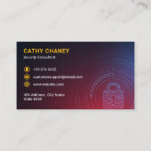 Carte De Visite Cybersécurité | Orange foncé futuriste (Devant)