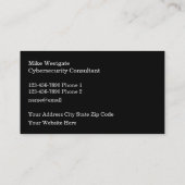 Carte De Visite Cybersécurité Services Moderne Double Côté (Dos)
