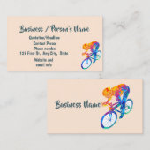 Carte De Visite Cyclisme Vélo Classes Cyclisme Professionnel Perso (Devant / Derrière)