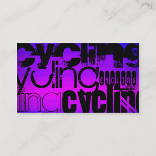 Carte De Visite Cyclisme; Violet bleu vibrant et Magenta