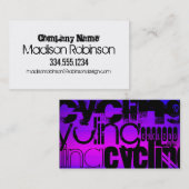 Carte De Visite Cyclisme; Violet bleu vibrant et Magenta (Devant / Derrière)