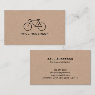 Carte De Visite Cycliste Professionnel Personnalisé Kraft Rustique