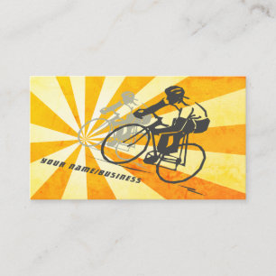 Carte De Visite Cyclistes routiers avec rétro Sunburst Vélo