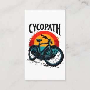 Carte De Visite Cycopath : Vélo énergétique avec le soleil couchan