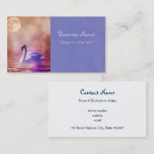 Carte De Visite Cygne blanc flottant sur un lac brumeux (Devant / Derrière)