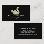 Carte De Visite Cygne marguerrier floral, fleuriste (Devant / Derrière)