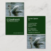 Carte De Visite Cygne - Vert foncé (Devant / Derrière)