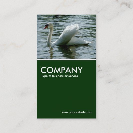 Carte De Visite Cygne - Vert foncé (Devant)