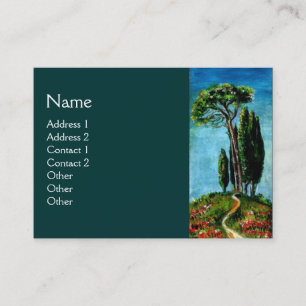 CARTE DE VISITE CYPRÈS ET PINS MÉDITERRANIEN EN TOSCANE
