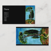 CARTE DE VISITE CYPRÈS ET PINS MÉDITERRANIEN EN TOSCANE (Devant / Derrière)