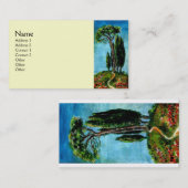 CARTE DE VISITE CYPRÈS ET PINS MÉDITERRANIEN EN TOSCANE (Devant / Derrière)