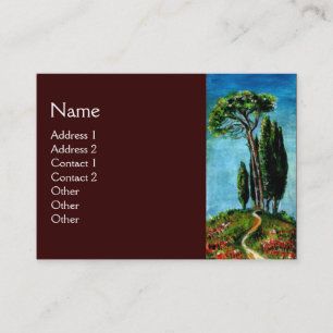 CARTE DE VISITE CYPRÈS ET PINS MÉDITERRANIEN EN TOSCANE
