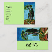 CARTE DE VISITE CYPRÈS ET PINS MÉDITERRANIEN EN TOSCANE (Devant / Derrière)