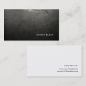 Carte De Visite D.J. Metal Industrial Scratched Iron Black (Devant / Derrière)