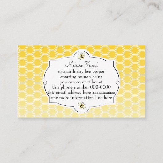 Carte de visite d'abeille doux (Devant)