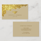 carte de visite d'abeille parties scintillant faux (Devant / Derrière)