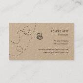 carte de visite d'abeilles à doodle rustique (Dos)