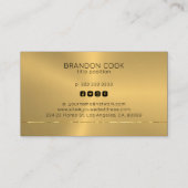 Carte de visite d'accent brillant or métallique ra (Dos)