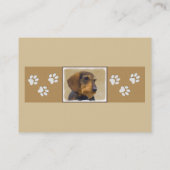 Carte De Visite Dachshund (À poils durs) Peinture Chien Art origin (Dos)