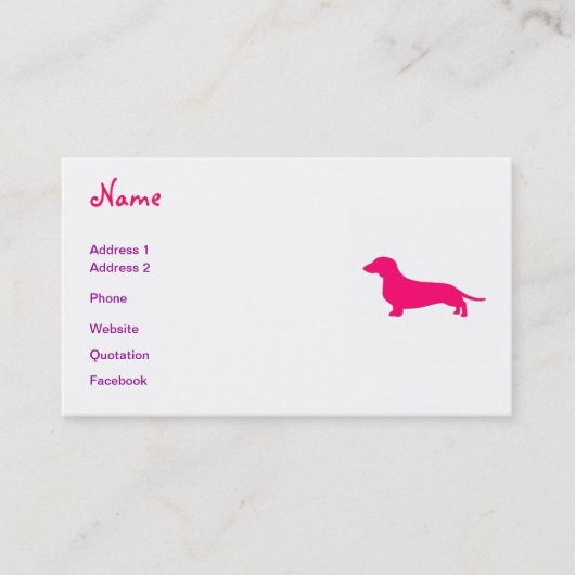 Carte de visite Dachshund Breeder (Devant)